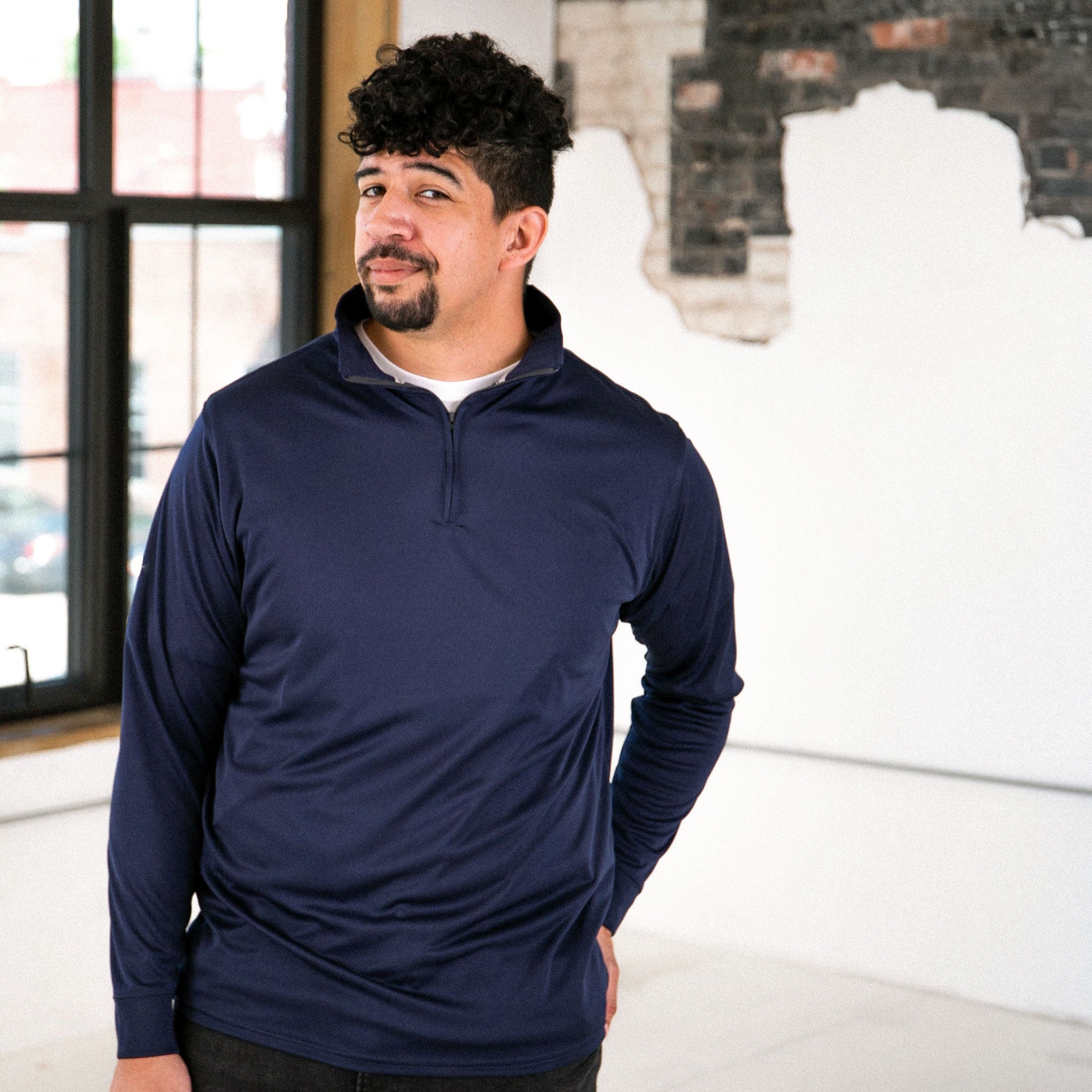 Polyester Navy Blue Jacket with Zipper - performance-driven and stylish activewear in navy blue