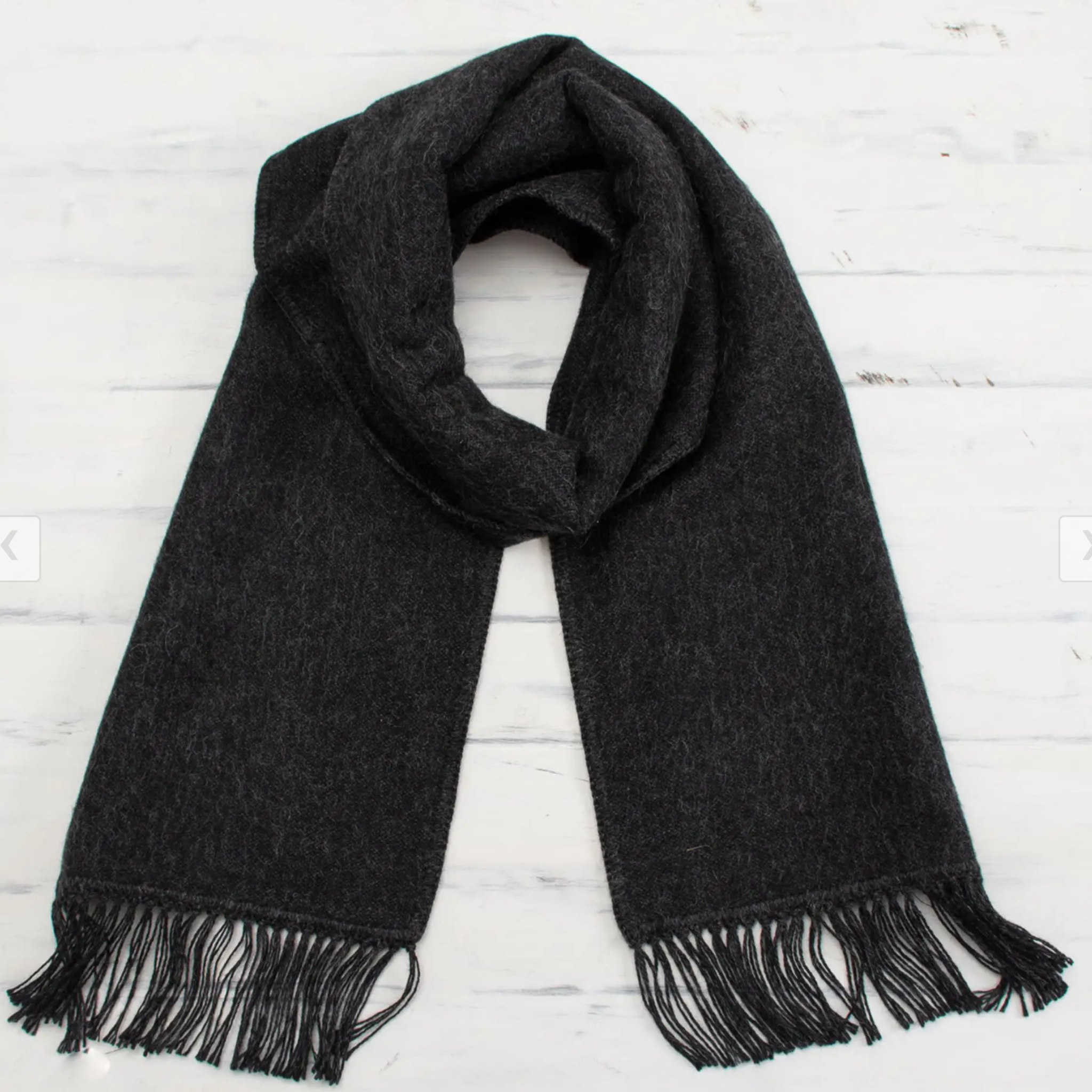 Alpaca Scarf from Peru - "Winter Chic in Graphite"